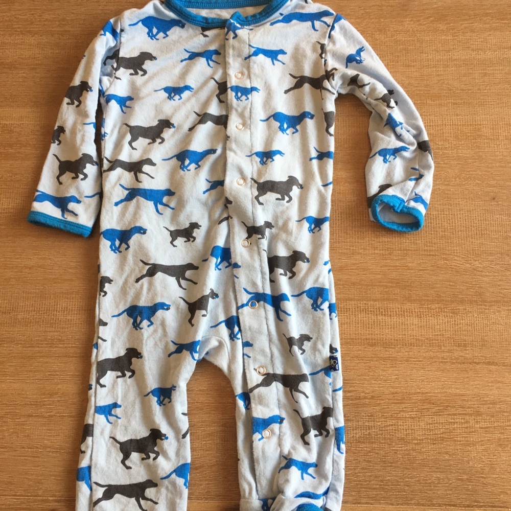 Kickee pants 3-6 month patterned footless onsie